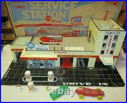 MARX SEARS ALLSTATE HAPPI TIME SERIVICE STATION ELEVATOR TIN TOY 1959 With BOX