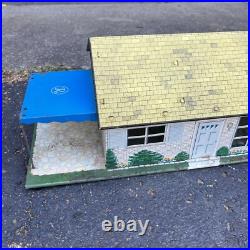 MARX TIN RANCH DOLL HOUSE Play Set 1950s Litho Metal MCM Mid Century EUC