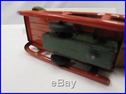 Marx Toys Lighted Gas Pump Station Prewar Boy Sled Turn Over Wind Up Tank Good