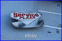 MARX Tin Service Center Gas Station Vintage Missing pieces typical wear 26long