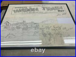 MARX WAGON TRAIN Playset Rare Box Art Work ONE OF A KIND 3 PCS FRAMED original