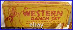 MARX WESTERN RANCH PLAY SET TOY 1950s BOXED