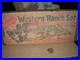 MARX WESTERN RANCH PLAYSET WithBOX 1950 COWBOYS TIN LITHO BUNKHOUSE RUBBER/ VINYL