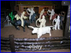 MARX WESTERN RANCH PLAYSET WithBOX 1950 COWBOYS TIN LITHO BUNKHOUSE RUBBER/ VINYL MARX WESTERN RANCH PLAYSET WithBOX 1950 COWBOYS TIN LITHO BUNKHOUSE RUBBER/ VINYL