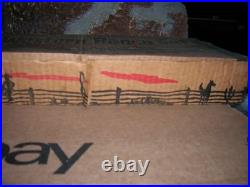 MARX WESTERN RANCH PLAYSET WithBOX 1950 COWBOYS TIN LITHO BUNKHOUSE RUBBER/ VINYL
