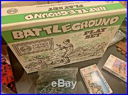 MARX WWII Battleground Playset #4113 Complete with Box & Add-Ons & 1960s soldiers