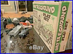 MARX WWII Battleground Playset #4113 Complete with Box & Add-Ons & 1960s soldiers