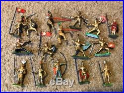 MARX miniature 1-inch knights with castle playset 1960s