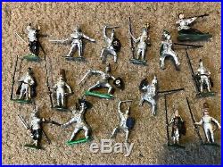 MARX miniature 1-inch knights with castle playset 1960s