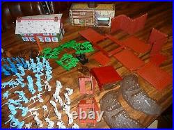 MIXED Vintage Fort Apache Western Play Set Louis Marx Lots of Accessories