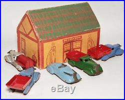 Marx 1934 Spic and Span Garage Playset MUSEUM QUALITY pressed steel cars tin