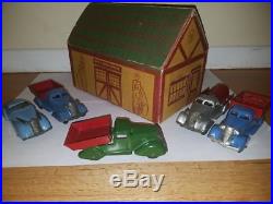 Marx 1934 Spic and Span Garage Playset MUSEUM QUALITY pressed steel cars tin