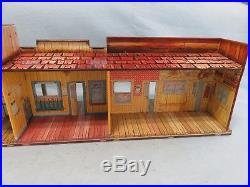 Marx 1950's two level Western Town building, Silver City with furniture + Acc's