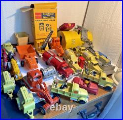 Marx 1950s-1960s Big Inch Pipeline trucks construction equip +many Accessories