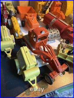 Marx 1950s-1960s Big Inch Pipeline trucks construction equip +many Accessories