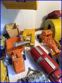 Marx 1950s-1960s Big Inch Pipeline trucks construction equip +many Accessories