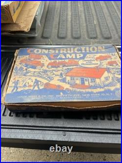 Marx 1950s Construction Camp set partial very Clean NO Bldg 10 vehicles & people