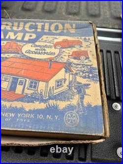 Marx 1950s Construction Camp set partial very Clean NO Bldg 10 vehicles & people
