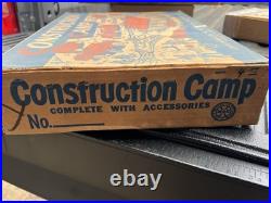 Marx 1960s Construction Camp set partial very Clean NO Bldg 10 vehicles & people