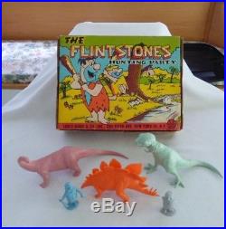 Marx 1961 Flintstones Hunting Party Playset Rare Complete With Box (great Shape)