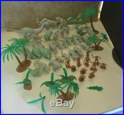 Marx 1971 Prehistoric Playset #3398 Dinosaurs Cavemen Land Trees
