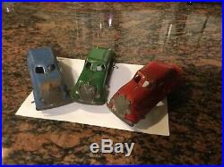 Marx 3 Different Prewar Red, Green, Blue Chrysler Airflow for Play sets