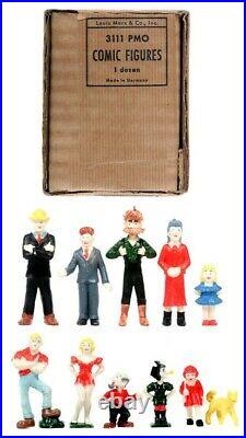 Marx 3111 Pmo Comic Figures Vintage Rare Complete! Dick Tracy-orphan Annie