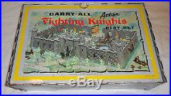 Marx #4635 Carry All Fighting Knights Play Set Tin With Tons Parts 1960's