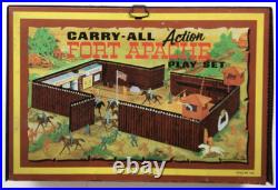 Marx #4685 Fort Apache Carry-All Action Playset with 55 Original Pieces 1960s Vtg