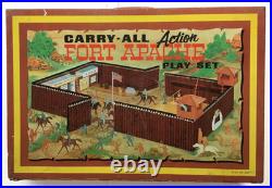 Marx #4685 Fort Apache Carry-All Action Playset with 55 Original Pieces 1960s Vtg