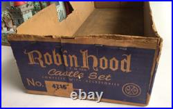Marx #4719 Robin Hood Castle Play Set Tin Litho 1956 Vtg with Orig Box