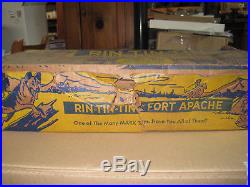 Marx 60mm Rin Tin Tin Fort Apache with Box All Original Vintage 1950s Playset
