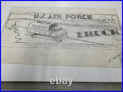 Marx AIR FORCE SUPPLY & EQUIP. TRUCK Rare Box Art Work from 1957 ONE OF A KIND