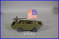 Marx AMPHIBIOUS DUCK with RARE GUN and FLAGS 1950's