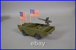 Marx AMPHIBIOUS DUCK with RARE GUN and FLAGS 1950's