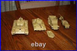 Marx American Army Battleground Desert Fox Tan Tanks, Vehicles, & Raft MPC