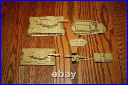 Marx American Army Battleground Desert Fox Tan Tanks, Vehicles, & Raft MPC