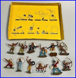 Marx American Indian Figures Box of 12 Factory Painted Crescent Lone Star copy