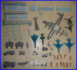 Marx Astro Jet Airport Play Set Jet port Tin Litho toy plastic airplane lot jet