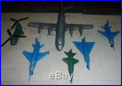 Marx Astro Jet Airport Play Set Jet port Tin Litho toy plastic airplane lot jet