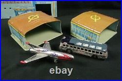 Marx Astro Jet Airport Play Set Tin Plastic American Airlines Airplanes