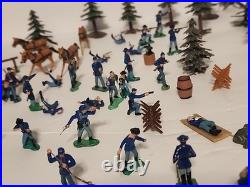 Marx Battle of Blue & Gray Civil War Playset Figures Lot Horses Vintage 1960's