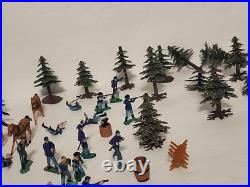 Marx Battle of Blue & Gray Civil War Playset Figures Lot Horses Vintage 1960's
