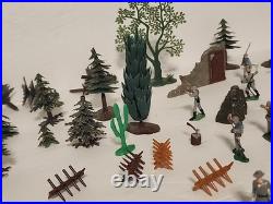 Marx Battle of Blue & Gray Civil War Playset Figures Lot Horses Vintage 1960's