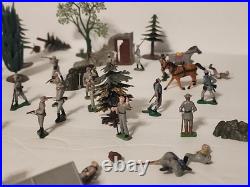 Marx Battle of Blue & Gray Civil War Playset Figures Lot Horses Vintage 1960's