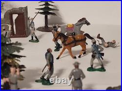 Marx Battle of Blue & Gray Civil War Playset Figures Lot Horses Vintage 1960's