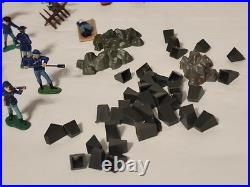 Marx Battle of Blue & Gray Civil War Playset Figures Lot Horses Vintage 1960's