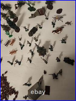 Marx Battle of Blue & Gray Civil War Playset Figures Lot Horses Vintage 1960's