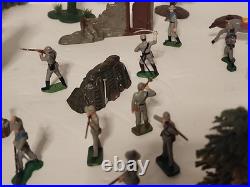 Marx Battle of Blue & Gray Civil War Playset Figures Lot Horses Vintage 1960's
