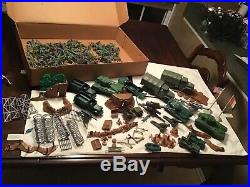 Marx Battleground 4756 Playset With Box 170 figures 15 + vehicles